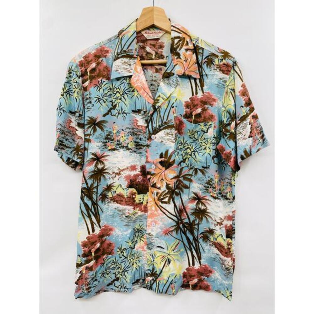 Michael gerald Hand Screened vintage hawaiian‎ button down